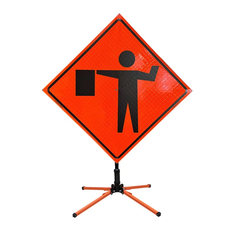 48 Flagman Ahead Roll Up Reflective Traffic Sign 3 48 Flagman Ahead Roll Up Reflective Traffic Sign 3